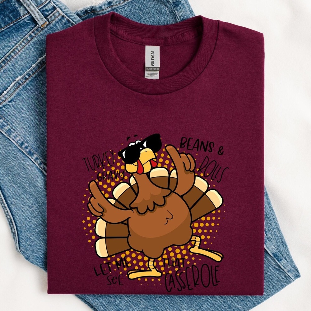 Women’s Turkey Day Maroon Graphic T-Shirt